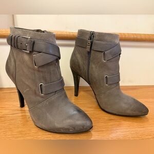 Modern Vintage Charcoal Heeled Boots